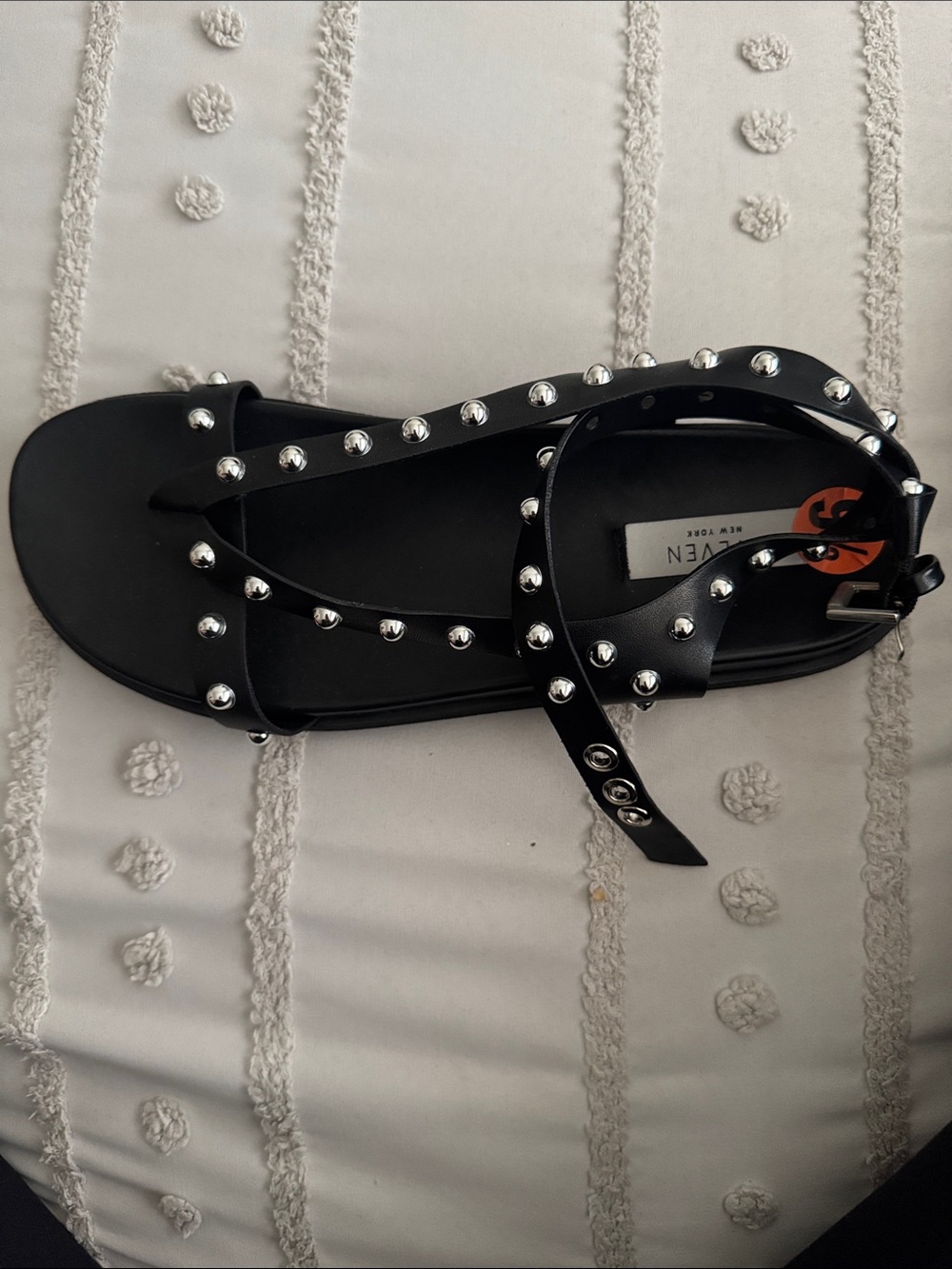 Black Studded Ankle-Strap Sandals